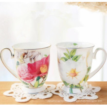 China Flower Design Couples Cup Classical Porcelain Cup Ceramic Cup